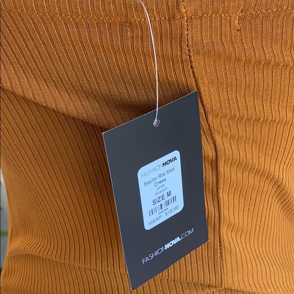 FashionNova Sailor Rob Midi Dress - Mustard Yellow - Picture 4 of 6